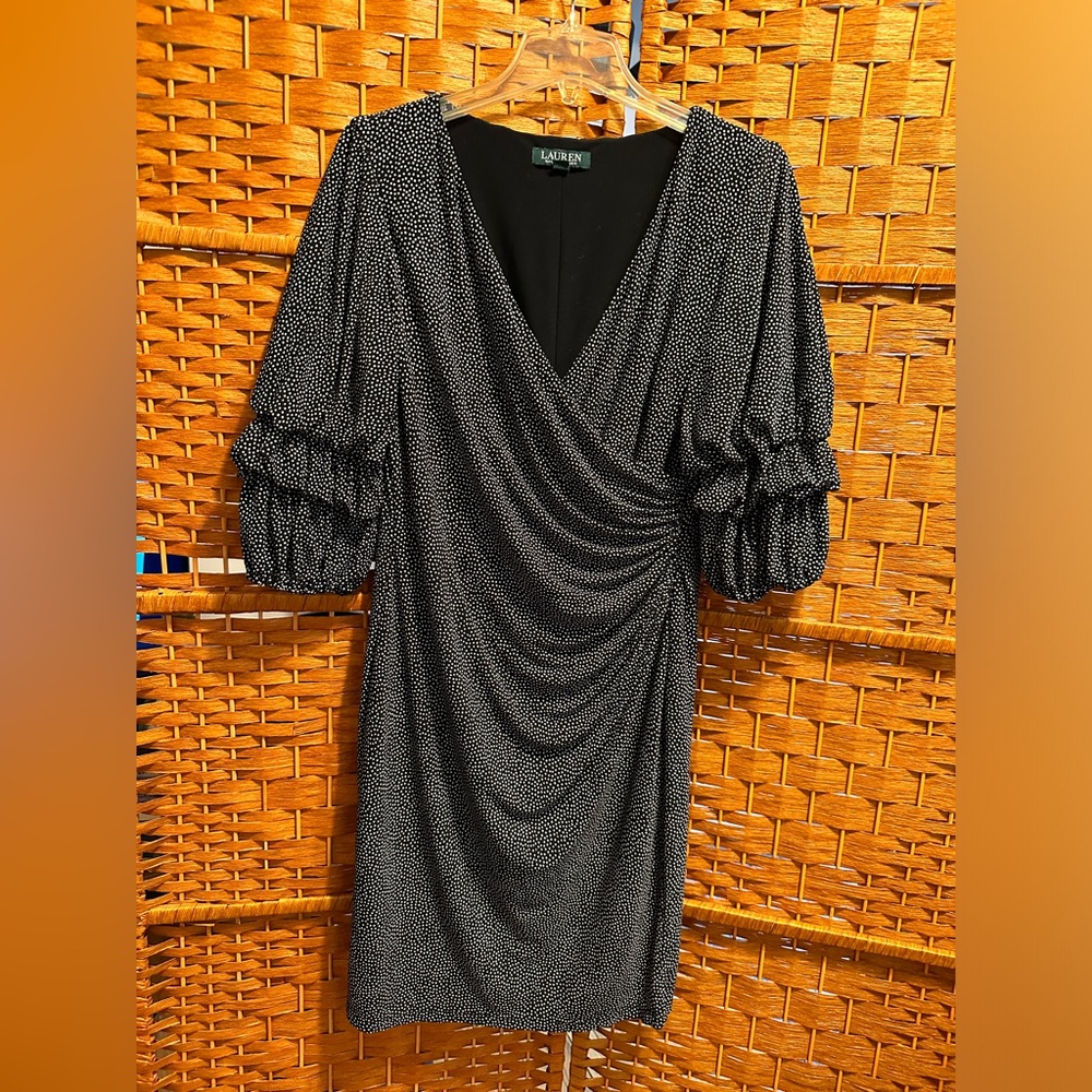 Black and white dot Lauren Ralph Lauren dress. Very good condition.